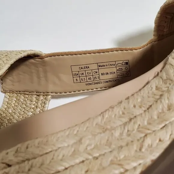 Vionic Calera Platform Sandals Womens 9 Gold Leather Espadrille Ankle Strap 2.5" - Picture 10 of 16